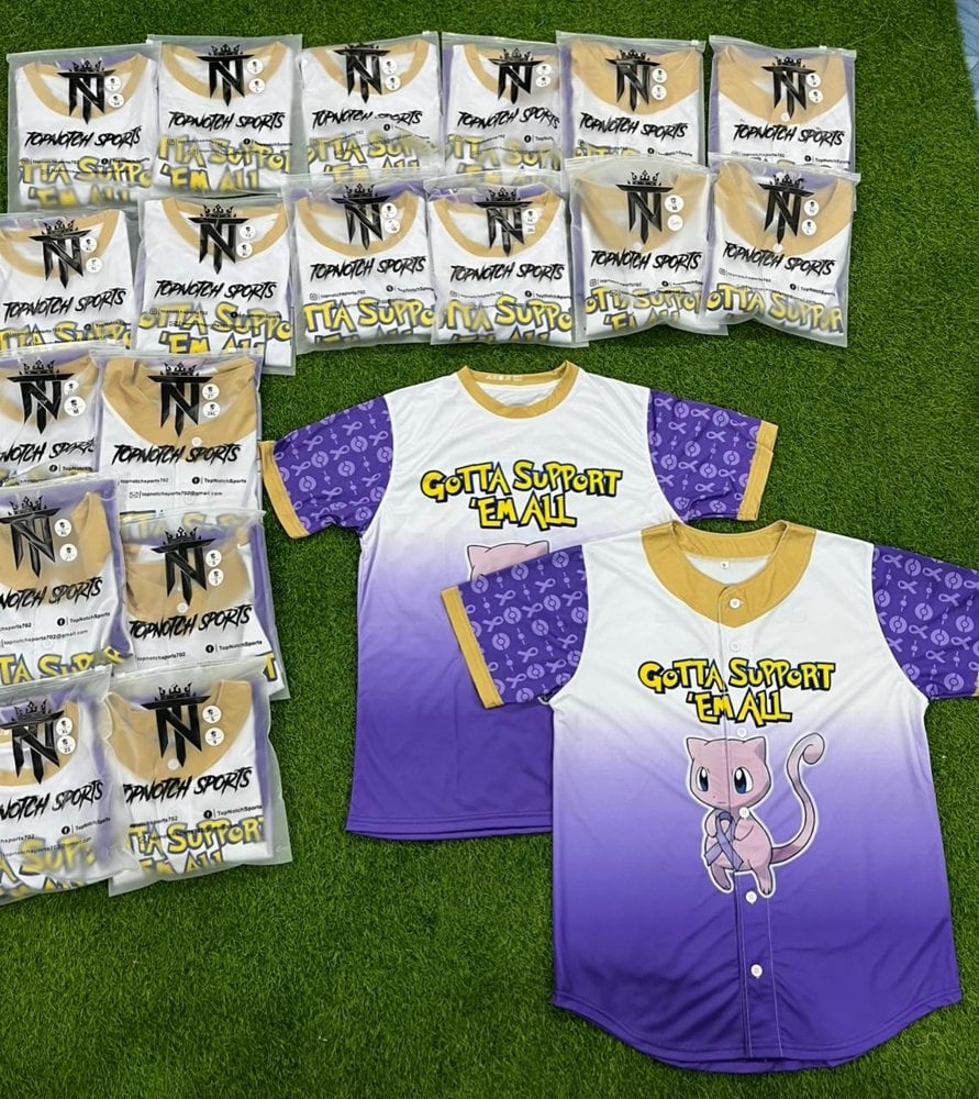Gotta Support Em All — real custom uniforms by Top Notch Sports