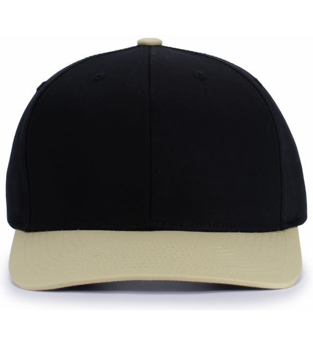Pacific Headwear team snapback cap in Black / Vegas Gold
