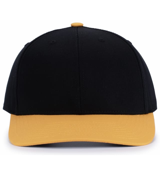 The blank black and gold snapback cap before customization